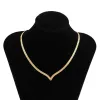 Punk Smooth Round Torques Choker Necklace for Women Simple Gold 14k Gold Necklace Party Jewelry Gift