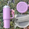 Elektrisch neon weiß rosa gelb grün 40oz Quencher H2.0 Becher gebundene Comso Pink Parade Cups Edelstahl Tumbler mit Griff Schokoladengoldbecher mit 1: 1 Logo 0409