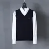 Bella canotta da uomo versione coreana slim fit scollo a V lavorato a maglia caldo ricamo autunno POLO modello pony maglione di marca canotta multicolore in puro cotone di alta qualità