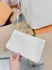 24SS Bolsa de Luxo Feminina Designer Série Creme Bolsa de Compras Bolsa Feminina Bolsa de Ombro Bolsa de Armazenamento Bolsa de Maquiagem Bolsa de Moedas com Zíper 32cm