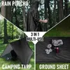 Capas de chuva multifuncionais em 1 à prova d'água 3 poncho camping capa de chuva ao ar livre barraca de chuva caminhadas esteira portátil