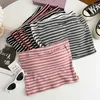 Women's Tanks Sexy Women Tank Crop Tops Striped Sleeveless Strapless Summer Backless Camisole Female With Built In Bra Stretch Dropship