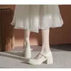 Geklede schoenen Franse Mary Jane Dames 2024 Lente met rok Kleine lederen enkele meisjes met hoge hakken JK