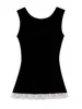 Tanques femininos Mulheres S Sexy Spaghetti Strap Lace Camisole Tank Top Y2K Vintage Backless Slim Fit Trim Cami Crop Vest