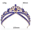 Haarspangen Luxus klassische Prinzessin grün Kristall Tiara Kronen für Königinnen Retro Hochzeit Zubehör Braut Tiaras und