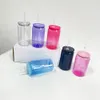 Vente en gros en vrac à café tasse de café recyclable bpa bpa gratuit unbreakablea 5 couleurs mélangées 16 oz en plastique transparent en plastique transparent avec des couvercles pp pour les wraps dtf uv