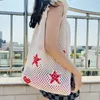 Evening Bags Crochet Tote Bag Five Star Hobo For Women Cute Summer Beach Hollow Out Shoulder Shopping