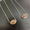 Designer Jewelry Kendras Scotts Necklace American Independence Day Rugby Football Irregular Geometry Sandstone Fishbone Necklace Orange Goldstone