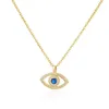 Pendant Necklaces Zircon Evil Eye Pendant Necklace for Women Stainless Steel Lucky Turkish Demon Eye Necklaces 2023 New Trend Aesthetic Jewerly YQ240124