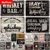 Metal malarstwo prawdziwy człowiek whisky bar marki plakat vintage cyn lin znak piwo metalowa tablica do dekoracji baru pubowego Man Cave Club Dekoracja ścienna