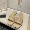 C Summer Slides Slippers Sandals Classic Beach Beach Casual Beach Open Hoe Shoes Highly Highting Leather Sole Sole Woman Woman Luxury Factory Size 35-40