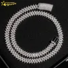 Fashionabla silversmycken 925 Hip Hop Moissanite Diamond Cuban Link Chain Necklace Spike Design Punk Necklace Armband för män