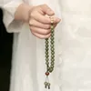 Strand Old Material Green Sandalwood Buddha Bead Armband Female Student Hundrel doftfrö Trästil