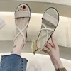 Chaussures de robe Sandales à talons compensés pour femmes pour femme Beige Chaussures à bout ouvert Zip Style romain Été 2024 Mode respirante Corée H F