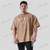 Camisetas para hombres Gimnasio de algodón para hombres Manga corta Fitness Camiseta básica de gran tamaño Moda de verano suelta Casual Hombres Entrenamiento Deportes Camisetas de manga corta T240124