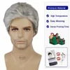 Cosplay peruki gnimegil syntetyczne krótkie peruki dla mężczyzn szare kolorowe włosy peruki dla cosplay dla starego mężczyzny Halloween Costume Mix Grey Elderly Blanche Wigsl240124