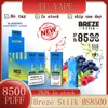 Breze Stiik BS8500 Puffs E Cigarettes 2% / 5% Bobine de maille Stylo Vape jetable avec batterie rechargeable 600mAh 17ml Breeze Pro Edition 2000 Puff 8500