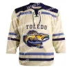 Le hockey universitaire porte un maillot de hockey Thr Toledo Walleye avec broderie cousue, personnalisez n'importe quel numéro et nom.