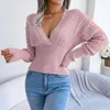 Swetry damskie Y2K Knitted Sexy Cross Cardigan Women V KLARAR SWEATER Płaszcz Vintaże