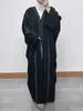 Ethnische Kleidung, saudische Abayas für Frauen, kuwaitischer marokkanischer Kaftan, Fledermausärmel, Perlenstickerei, Spitzenband, schöner Kimono, afrikanischer Casual-Maxi