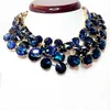 Necklaces 2023 Luxury Bling Big Statement Crystal Necklace Simple Casual Blue Glass Tennis Chain Choker Neck Party Decorated Wholesale