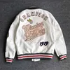 Herrenjacken American Popular Letter Flocking Stickerei Schwere Handwerkskunst Jacke und Mantel Männer Harajuku Hip Hop Stitching Baseball Uniform T240124