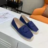 Designer-Hausschuhe PIIA Vielseitige Fischerschuhe Modische flache Stroh-Loafer Klassische Damen-Strickschuhe Luxuriöse, bequeme, vielseitige Denim-Pantoletten