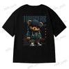 Men's T-Shirts M-8XL Oversized Tshirts Cartoon Anime Trendy Bear Printed Men's T-Shirt Oversized Sports Short Sleeve T-shirt T240124