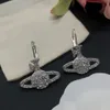 Pendientes de perlas para mujer, pendientes Viviane de lujo, joyería de diseñador de moda, pendientes dorados, pendientes de Metal, joyería Westwood para mujer 367