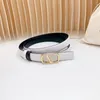 Ceinture pour femmes en cuir véritable 2,0 cm de largeur de haute qualité Ceintures de créateurs pour femmes boucle lisse Ceintures de taille fines réversibles pour femmes taille 90-115 cm avec boîte