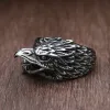 Anello vintage vichingo odino corvo uomo mitologia nordica anello vichingo oro bianco 14 carati biker uomo odino corvo anello regalo gioielli