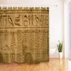 Shower Curtains Retro Egyptian Temple Hieroglyphs Shower Curtain Set Vintage Pyramid Camel Home Wall Hanging Fabric Bathroom Decor Bath Curtains