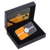 Briquets COHIBA cigare métal coupe-vent briquet 3 jet bleu flamme gaz torche Butane briquet coupe forte cigare accessoires avec et boîte-cadeau YQ240124