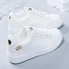 Shoes Women Running Spring Autumn Fashion White Breathable Embroidered Flower LaceUp Casual Sneakers Zapatos De Mujer 240124