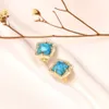 Livraison gratuite Kendrascotts Designer Kendras Scotts Bijoux Boucles d'oreilles Kirstie Accessoire de mode Ke s Diamond Border Gold Pine Turquoise Boucles d'oreilles pour W