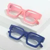Sunglasses 2024 Box Thick Edge Eyeglass Frame European And American Fashion INS Glasses Retro Trend Anti Blue Light Flat Mirror
