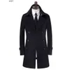 Kaki noir Beige Double boutonnage hommes Trench manteaux homme Long manteau hommes vêtements Slim Fit coton pardessus Plus