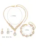 Pendant Necklaces 4pcs fashionable and luxurious wedding zircon necklaces earrings bracelets women's jewelry sets YQ240124