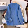 Outerwear Plus-size Women's Spring Commuter Casual Denim Jacket Is Loose And Comfortable 80% Cotton 20% Polyester All-in-one Blue Top