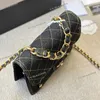 Vintage Women Designer Denim Square Messenger Bag Gold Thread Hardware Matelasse Chain 23x20cm Diamond Flap Shoulder Cross Body Handbag with Handle Luxury Purse