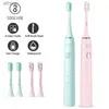 Cabeças de substituição de escovas de dentes elétricas SOOCAS Sonic Toothbrush X3U rosa adulto à prova d'água ultrassônico automático USB recarregável escova de dentes verde YQ240124