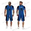 Survêtements pour hommes 2022 Été Hommes Ensembles Hommes Casual Streetwear 2 pièces Costume T-shirt pour survêtement à manches courtes Chemise Shorts Vêtements de football T240124