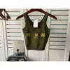 New Spring Summer Knitting Designer Tank Top Women Luxury Jacquard Letter U-neck Short Vest INS Croptop Outfit