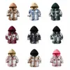 Baby Kinder Hemden Plaid Jungen Kleidung Mädchen Mäntel Langarm Mit Kapuze T-Shirts Kinder Kleinkind Tops Strickjacke Herbst Frühling Jugend Kleidung drehen Unten Col M80Z #