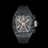 CRONUSART Relógio de negócios masculino com caixa de fibra de carbono espiral em forma de tonneau da moda mais vendido