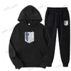 Herrespår herr set hoodies+byxor serier tryck huvtröja tröja tröjor mode smala fit män set hoodie pant hip hop pullover hoody t240124