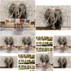 Bakgrunder Anpassad 3D PO TAPPETER Animal Elefant Broken Wall Mural vardagsrum sovrum vattentätt heminredning Drop Delivery Garden DHK51