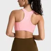 Soutien-gorge de sport pour femmes, soutien-gorge de sport Racerback, tenue de yoga, haut d'entraînement court avec coussinet, équipement de course à impact, tissu côtelé, soutien-gorge de yoga pour femmes LU-MELUCK