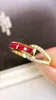 Cluster Rings JY2024 No.12700 Ruby Pure 18K Gold Jewelry Natural 0.53Ct Red Diamonds Kvinnor för kvinnors böter