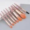 Makeup szczotki 8pcs/Set Soft Hair Mini Pędzel Zestaw Przenośny cień do powiek Blusher Pełny zestaw narzędzi kosmetycznych Zestaw